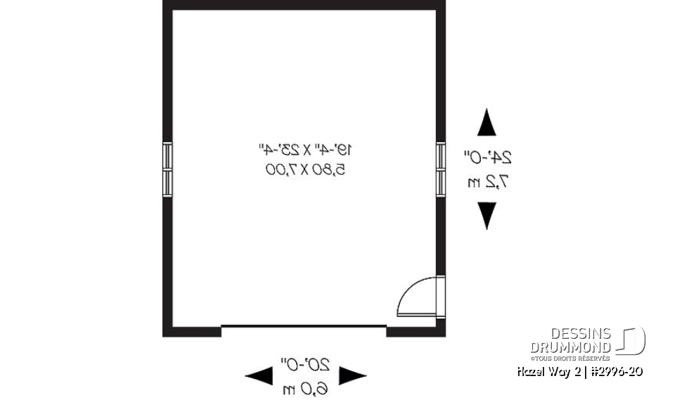 Rez-de-chaussée - Plan de garage simple, sortie extérieur située sur le côté - Hazel Way 2