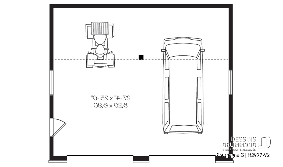 Rez-de-chaussée - Garage double de style contemporain avec beaucoup de lumière, et rangement en mezzanine - Bourgogne 3