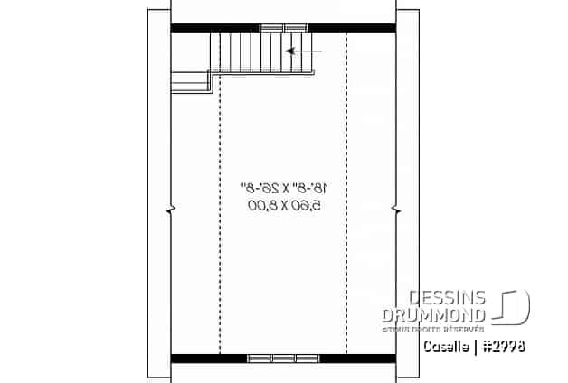Étage - Plan de garage simple à deux étages avec espace boni aménageable - Caselle
