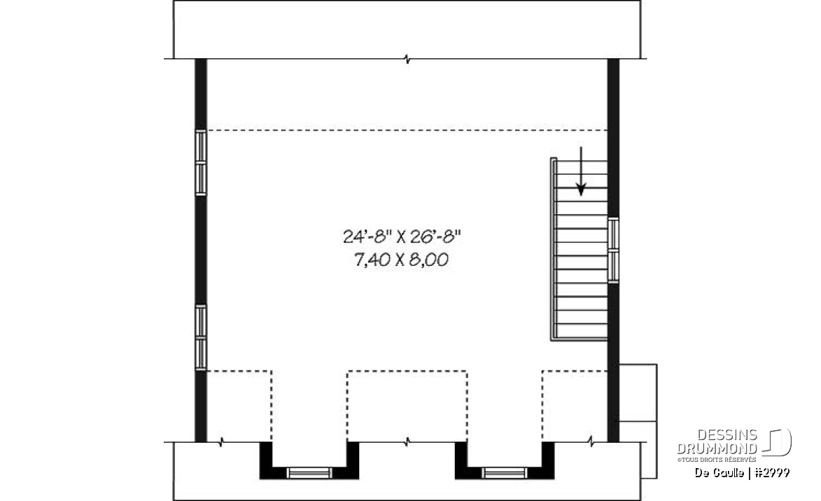 Étage - Garage double de 2 étages à l'Américaine avec 728 pi2 d'espace boni - De Gaulle