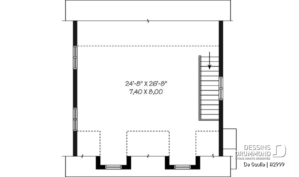 Étage - Garage double de 2 étages à l'Américaine avec 728 pi2 d'espace boni - De Gaulle