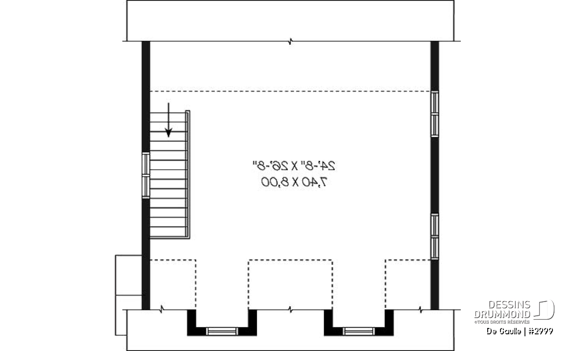 Étage - Garage double de 2 étages à l'Américaine avec 728 pi2 d'espace boni - De Gaulle