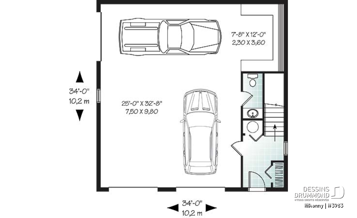 Rez-de-chaussée - Garage triple offrant coin rangement, salle d'eau &amp; espace boni  - Kilkenny