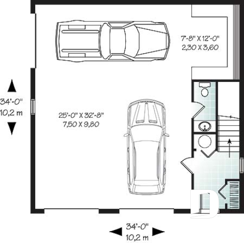 Rez-de-chaussée - Garage triple offrant coin rangement, salle d'eau & espace boni  - Kilkenny