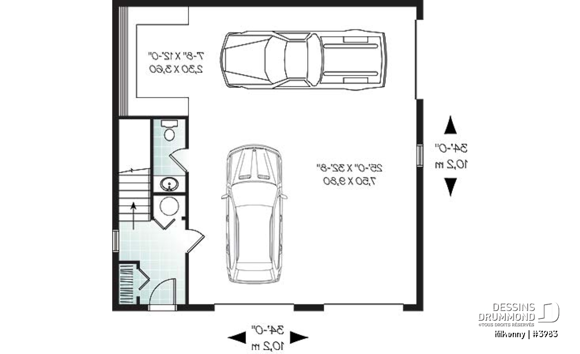 Rez-de-chaussée - Garage triple offrant coin rangement, salle d'eau &amp; espace boni  - Kilkenny