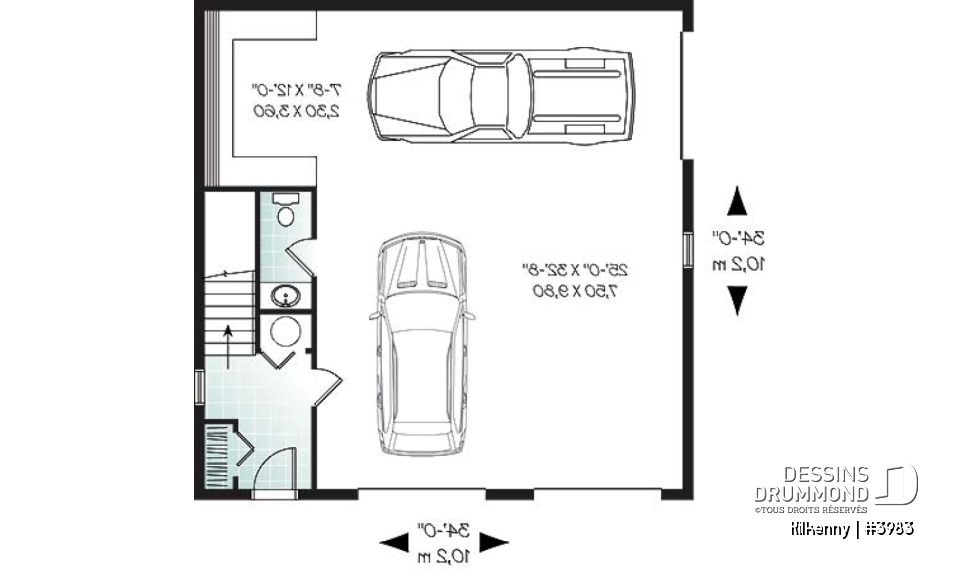 Rez-de-chaussée - Garage triple offrant coin rangement, salle d'eau &amp; espace boni  - Kilkenny