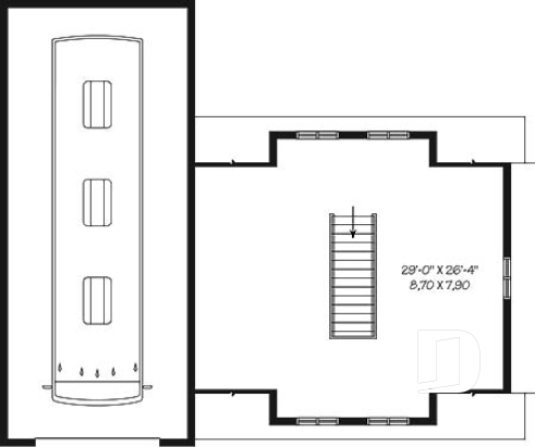 Étage - Plan de garage triple: garage pour véhicule récréatif (VR) et garage double pour 2 autres véhicules - Robertson