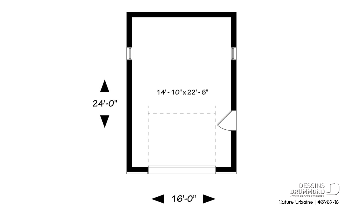 Rez-de-chaussée - Garage pour une voiture, de style moderne, parfait pour maison contemporaine, beaucoup de lumière - Nature Urbaine