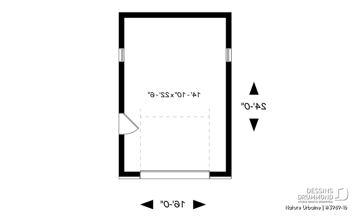 Rez-de-chaussée - Garage pour une voiture, de style moderne, parfait pour maison contemporaine, beaucoup de lumière - Nature Urbaine