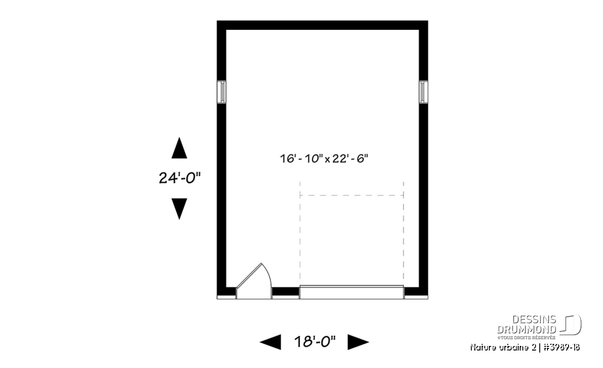 Rez-de-chaussée - Garage simple de style contemporaine, pratique pour son espace rangement, hauteur plafond variable - Nature urbaine 2