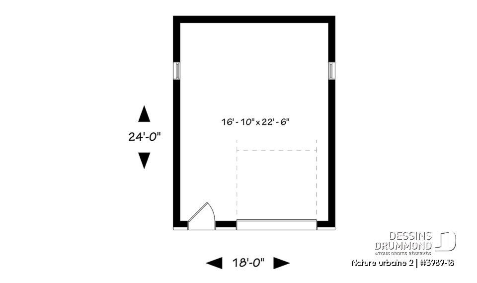 Rez-de-chaussée - Garage simple de style contemporaine, pratique pour son espace rangement, hauteur plafond variable - Nature urbaine 2