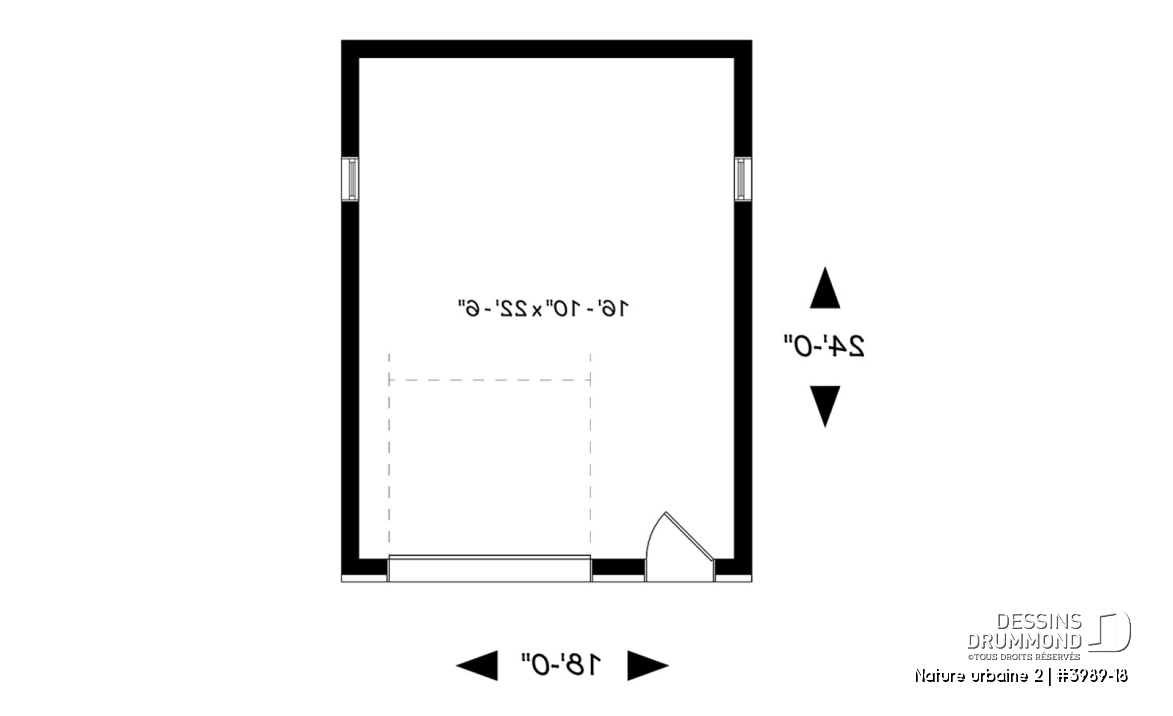 Rez-de-chaussée - Garage simple de style contemporaine, pratique pour son espace rangement, hauteur plafond variable - Nature urbaine 2