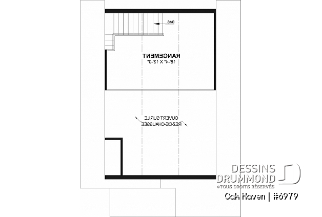 Étage - Modèle de garage deux voitures de style Farmhouse, avec toilette au rdc et rangement à l'étage. - Oak Haven