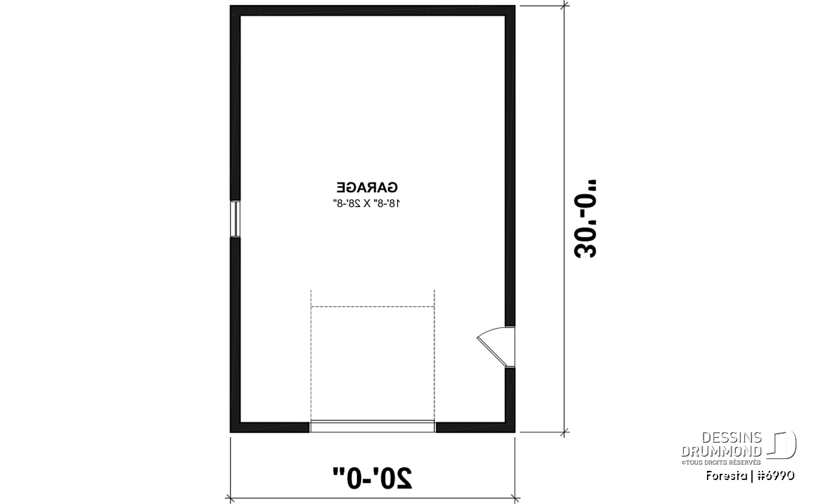 Rez-de-chaussée - Modèle de garage simple de style farmhouse champêtre - Foresta