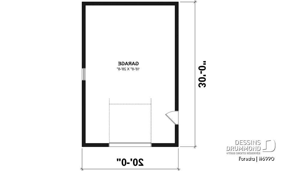 Rez-de-chaussée - Modèle de garage simple de style farmhouse champêtre - Foresta