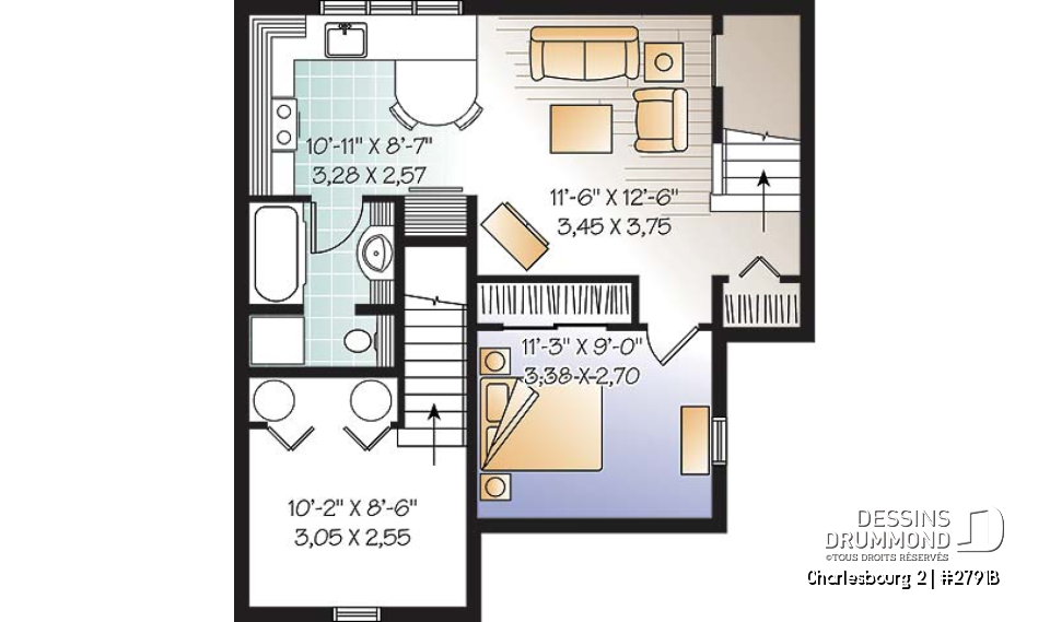 Sous-sol - Plan de maison avec bachelor appartement au sous-sol, beaucoup de rangement, 3 chambres - Charlesbourg 2
