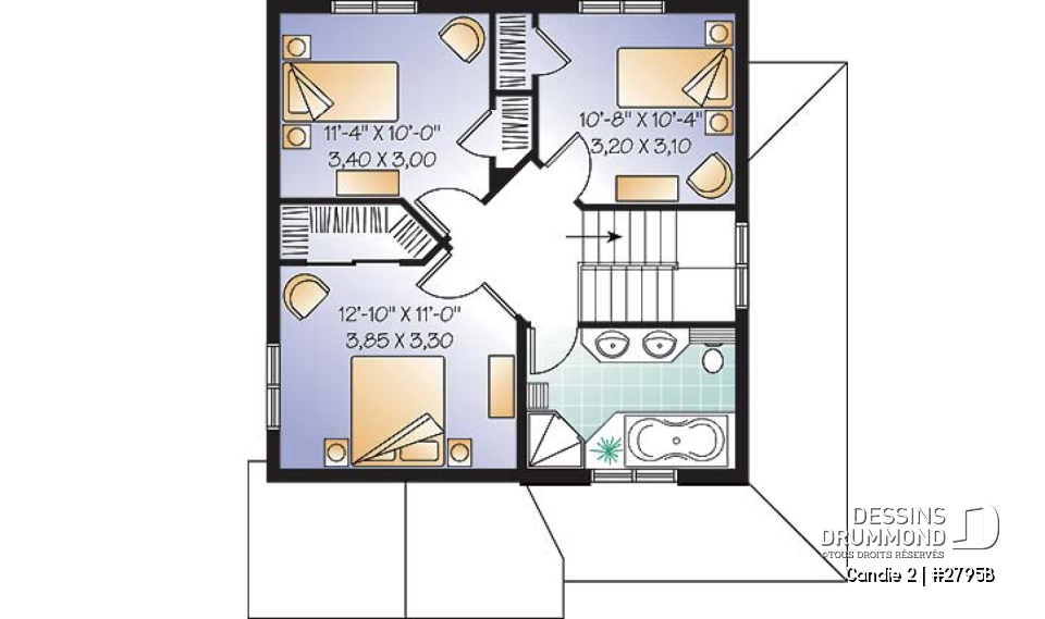Étage - Maison champêtre avec sous-sol appartement, 3 chambres, grand vestibule, plusieurs photos - Candie 2