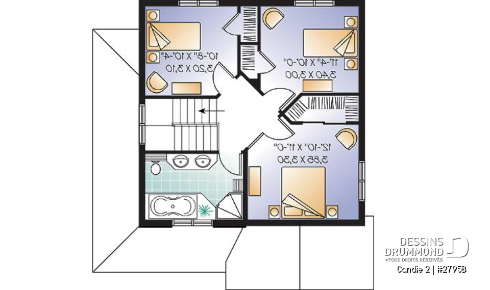 Étage - Maison champêtre avec sous-sol appartement, 3 chambres, grand vestibule, plusieurs photos - Candie 2