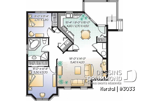 Sous-sol - Plan de triplex de style Européen, 2 chambres & 1 terrasse dans chaque logement - Herstal