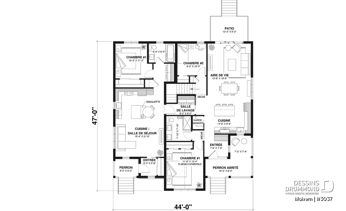 Rez-de-chaussée - Plan de maison intergénérationnelle, côté logement principal, jusqu'à 5 chambres sont prévues! - Malvern