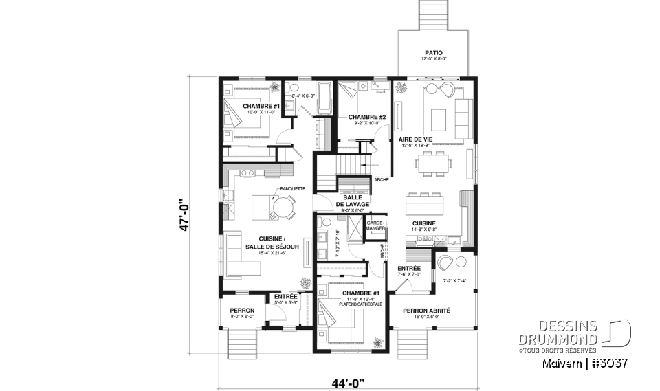 Rez-de-chaussée - Plan de maison intergénérationnelle, côté logement principal, jusqu'à 5 chambres sont prévues! - Malvern