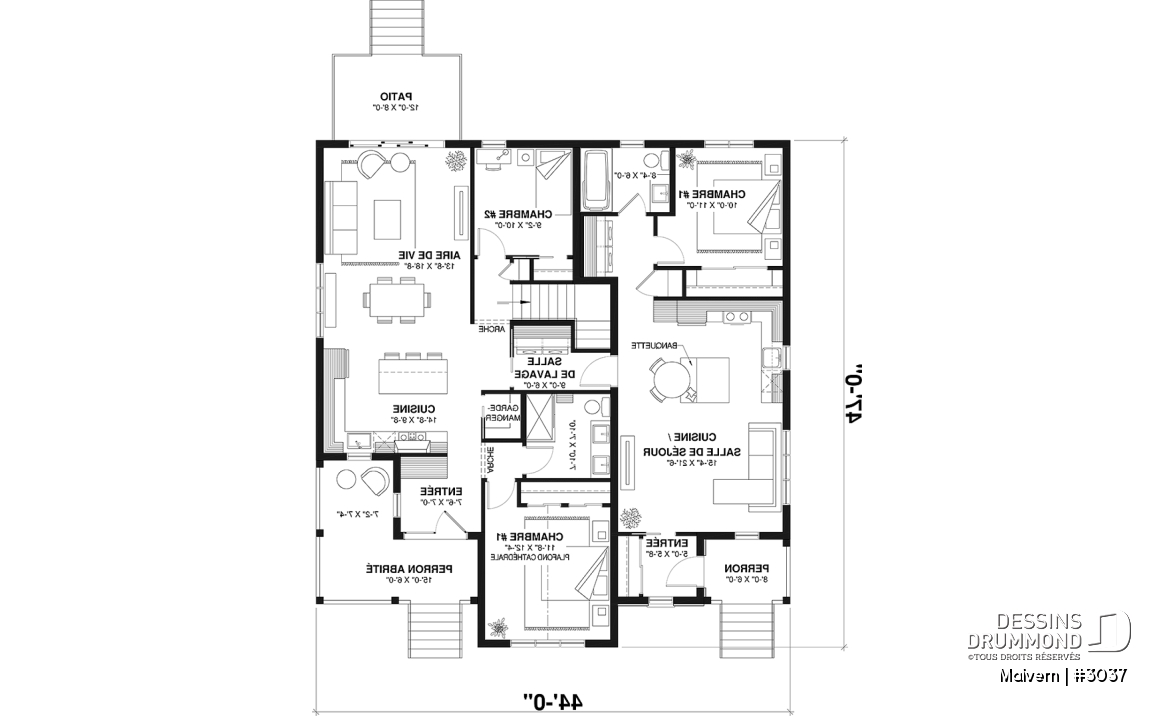 Rez-de-chaussée - Plan de maison intergénérationnelle, côté logement principal, jusqu'à 5 chambres sont prévues! - Malvern