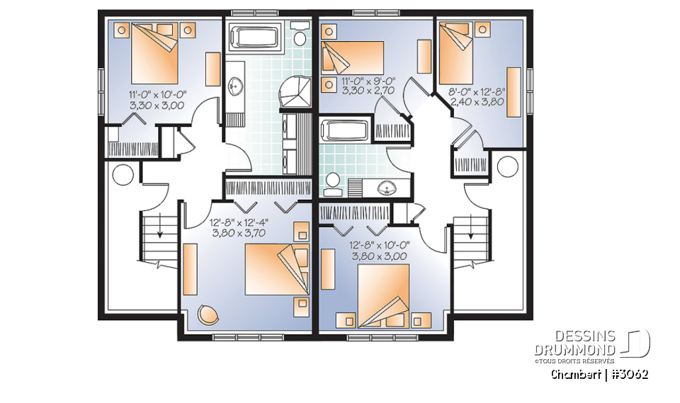 Sous-sol - Maison jumelée de style champêtre rustique, option 2 ou 3 chambres, salle d'eau au r-d-c - Chambert