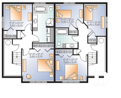 Sous-sol - Maison jumelée de style champêtre rustique, option 2 ou 3 chambres, salle d'eau au r-d-c - Chambert