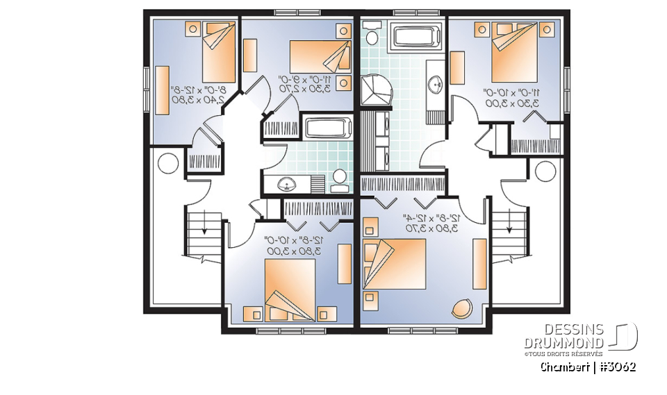 Sous-sol - Maison jumelée de style champêtre rustique, option 2 ou 3 chambres, salle d'eau au r-d-c - Chambert