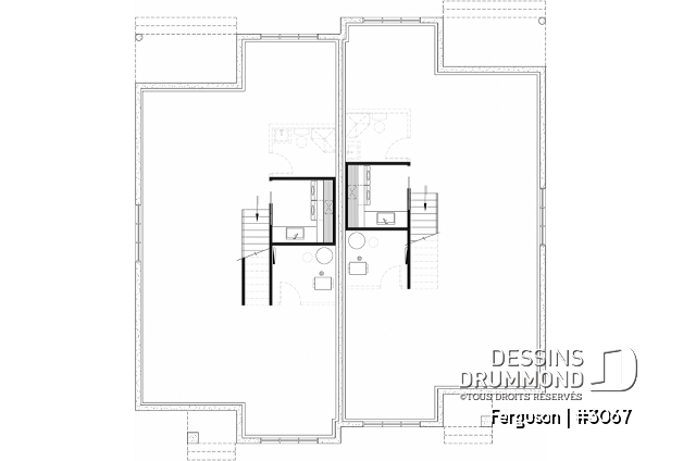 Sous-sol aménageable (Optionel $) - Plan de jumelé sur dalle, chambre des maîtres avec walk-in et salle de bain privée, à aire ouverte, s-sol opt. - Ferguson