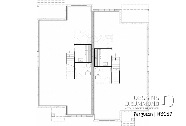 Sous-sol aménageable (Optionel $) - Plan de jumelé sur dalle, chambre des maîtres avec walk-in et salle de bain privée, à aire ouverte, s-sol opt. - Ferguson