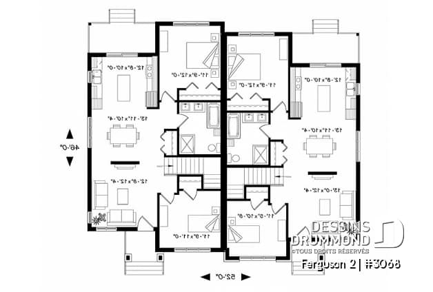 Rez-de-chaussée - Modèle jumelé contemporain, 2 chambre, grande salle de bain familiale, îlot à la cuisine, buanderie au s-sol - Ferguson 2