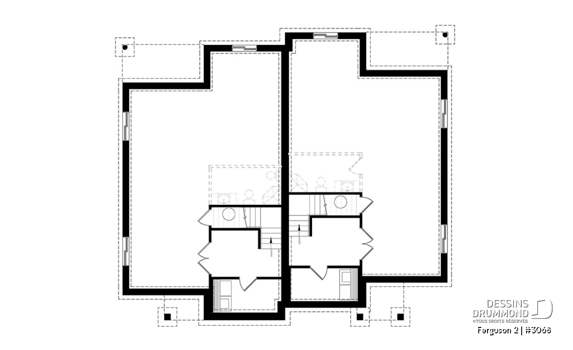 Sous-sol - Modèle jumelé contemporain, 2 chambre, grande salle de bain familiale, îlot à la cuisine, buanderie au s-sol - Ferguson 2