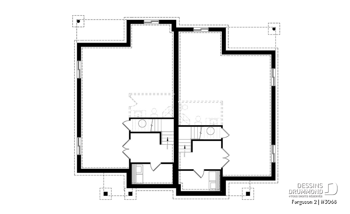 Sous-sol - Modèle jumelé contemporain, 2 chambre, grande salle de bain familiale, îlot à la cuisine, buanderie au s-sol - Ferguson 2