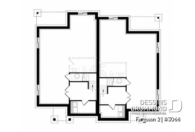 Sous-sol - Modèle jumelé contemporain, 2 chambre, grande salle de bain familiale, îlot à la cuisine, buanderie au s-sol - Ferguson 2