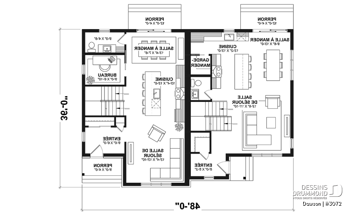 Rez-de-chaussée - Duplex à étages 3 chambres, 1.5 salles de bain, style farmhouse, aire ouverte - Dawson