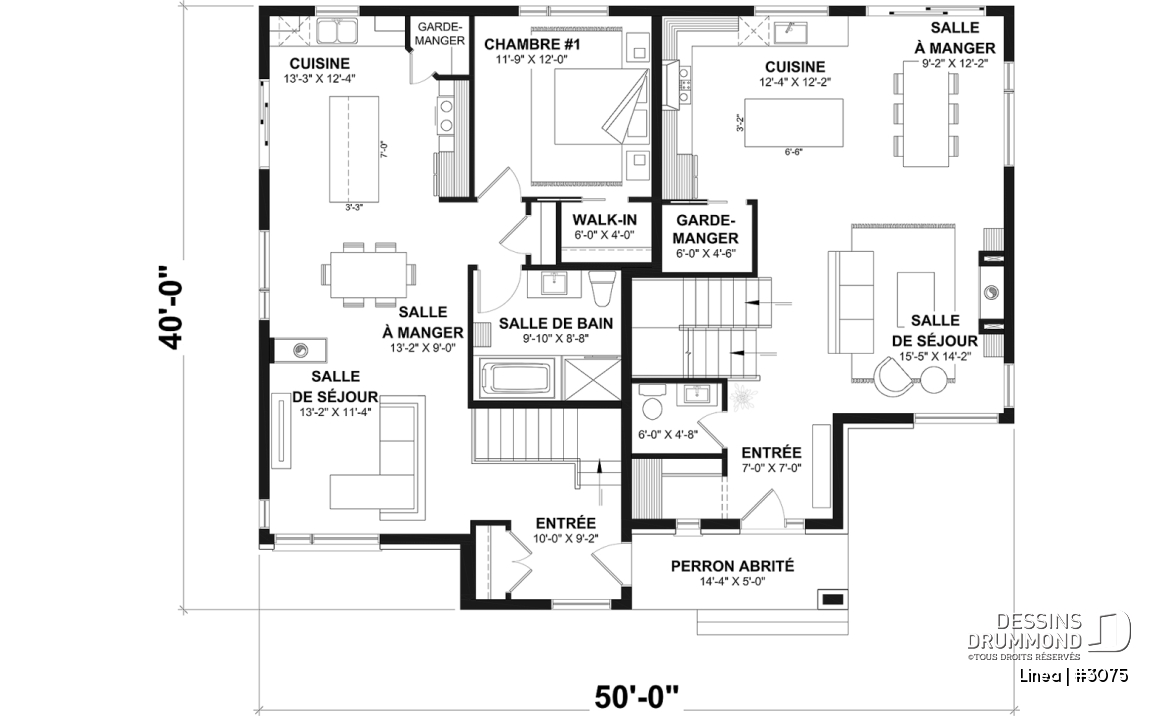 Rez-de-chaussée - Modèle de bi-génération moderne à étage : confort, élégance et espaces adaptés à toute la famille - Linea