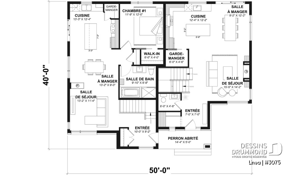 Rez-de-chaussée - Modèle de bi-génération moderne à étage : confort, élégance et espaces adaptés à toute la famille - Linea