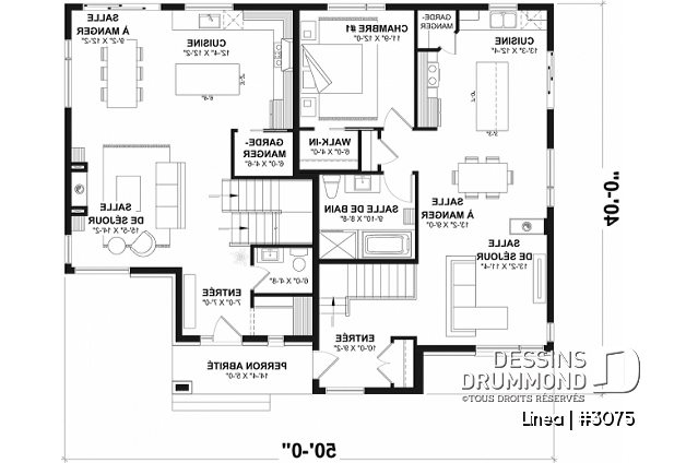 Rez-de-chaussée - Modèle de bi-génération moderne à étage : confort, élégance et espaces adaptés à toute la famille - Linea