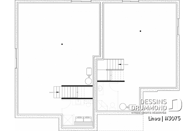 Sous-sol aménageable - Modèle de bi-génération moderne à étage : confort, élégance et espaces adaptés à toute la famille - Linea
