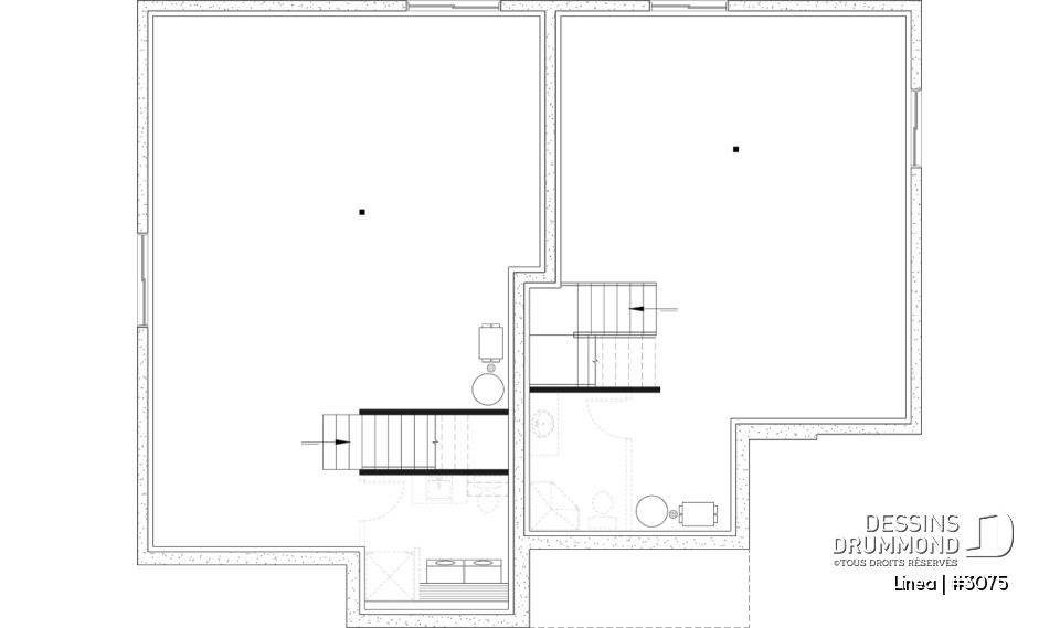 Sous-sol aménageable - Modèle de bi-génération moderne à étage : confort, élégance et espaces adaptés à toute la famille - Linea