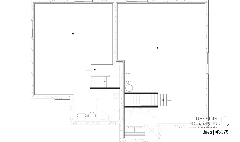 Sous-sol aménageable - Modèle de bi-génération moderne à étage : confort, élégance et espaces adaptés à toute la famille - Linea