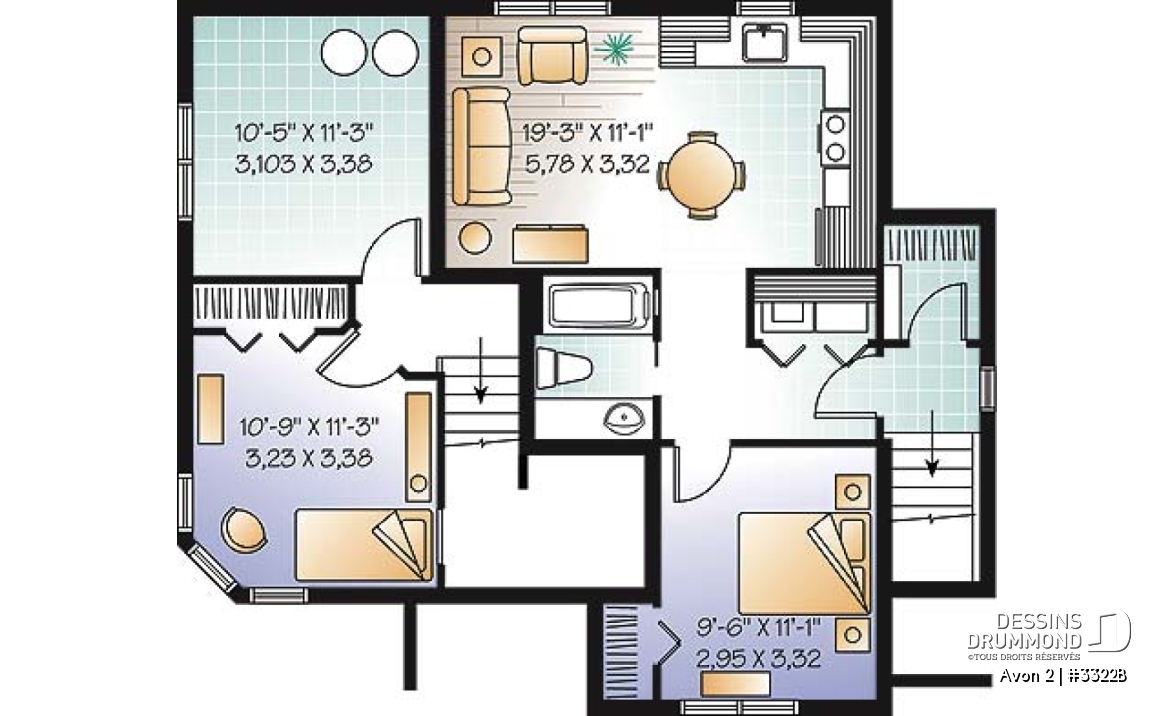 Sous-sol - Bungalow abordable, appartement une chambre au sous-sol, bachelor, 3 à 4 chambres à l'unité principale - Avon 2