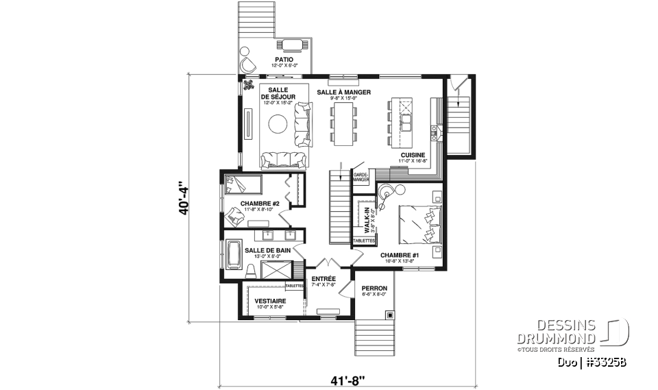 Rez-de-chaussée - Plain pied avec bachelor une chambre au sous-sol, idéal comme première maison! - Duo