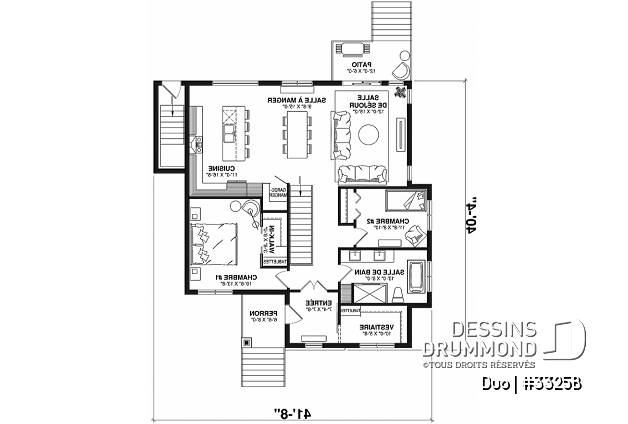 Rez-de-chaussée - Plain pied avec bachelor une chambre au sous-sol, idéal comme première maison! - Duo