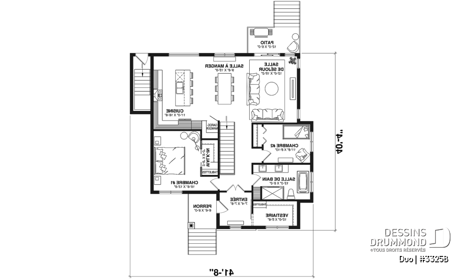 Rez-de-chaussée - Plain pied avec bachelor une chambre au sous-sol, idéal comme première maison! - Duo