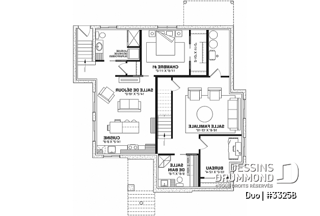 Sous-sol - Plain pied avec bachelor une chambre au sous-sol, idéal comme première maison! - Duo