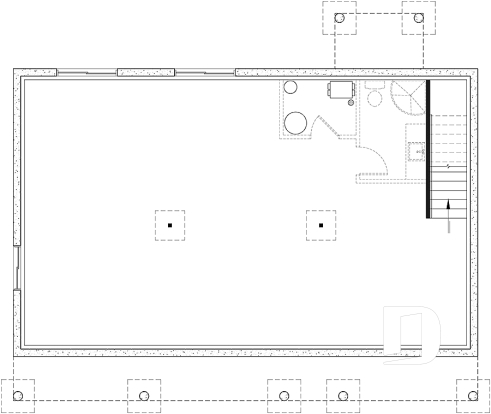 Sous-sol aménageable - Modèle maison économique 3 chambres au rez-de-chaussée, pratique pour jeunes familles - Gilbert 2