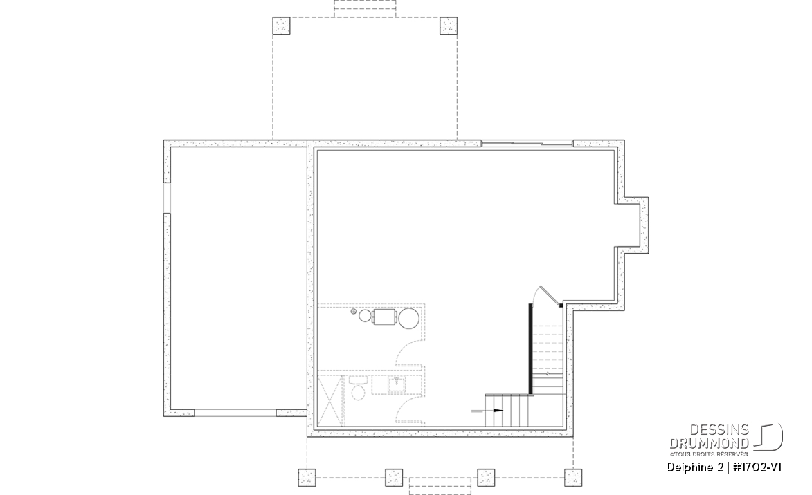 Sous-sol aménageable - Plan de maison Canadienne avec garage, 3 chambres, 2.5 s. bain, chambre des parents avec salle de bain privée - Delphine 2