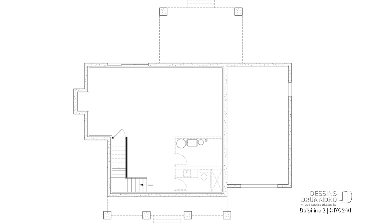 Sous-sol aménageable - Plan de maison Canadienne avec garage, 3 chambres, 2.5 s. bain, chambre des parents avec salle de bain privée - Delphine 2